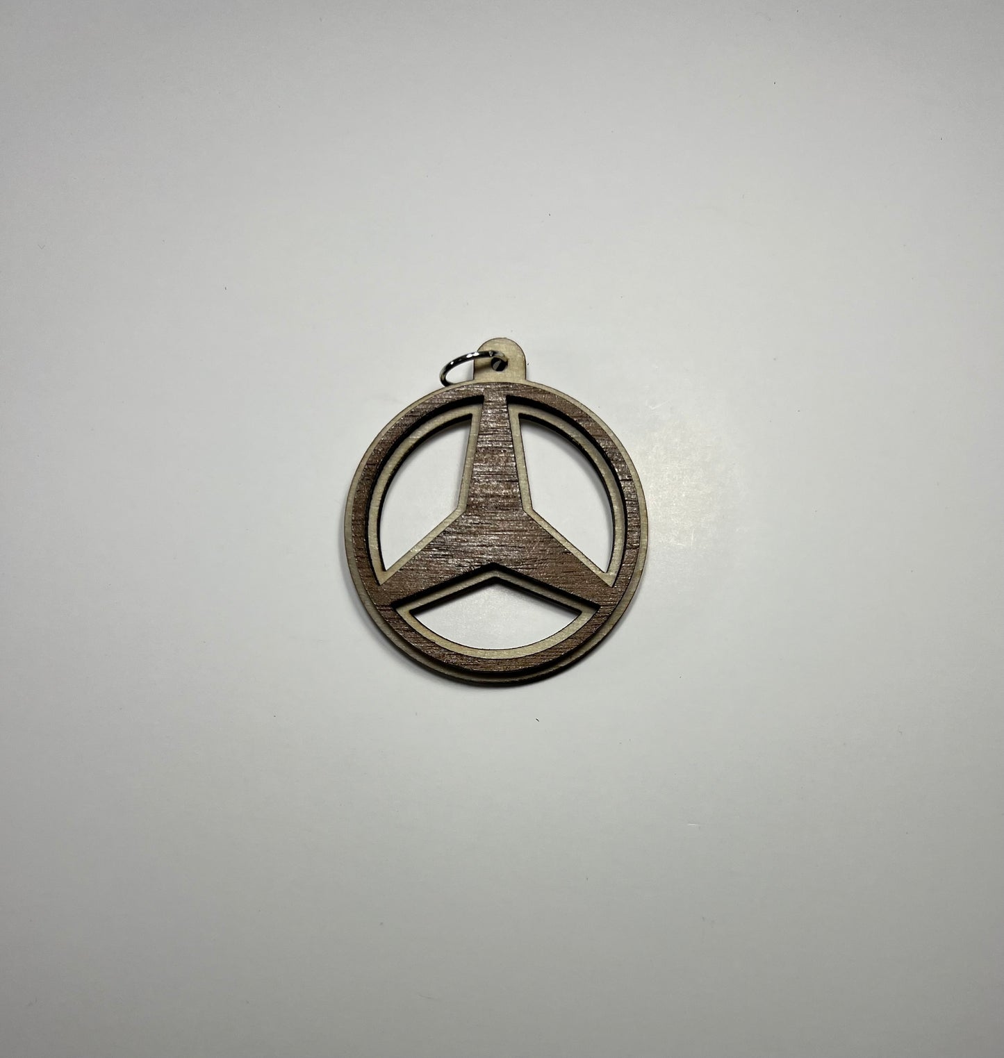 Layered Walnut & Basswood Car Logo Keychain