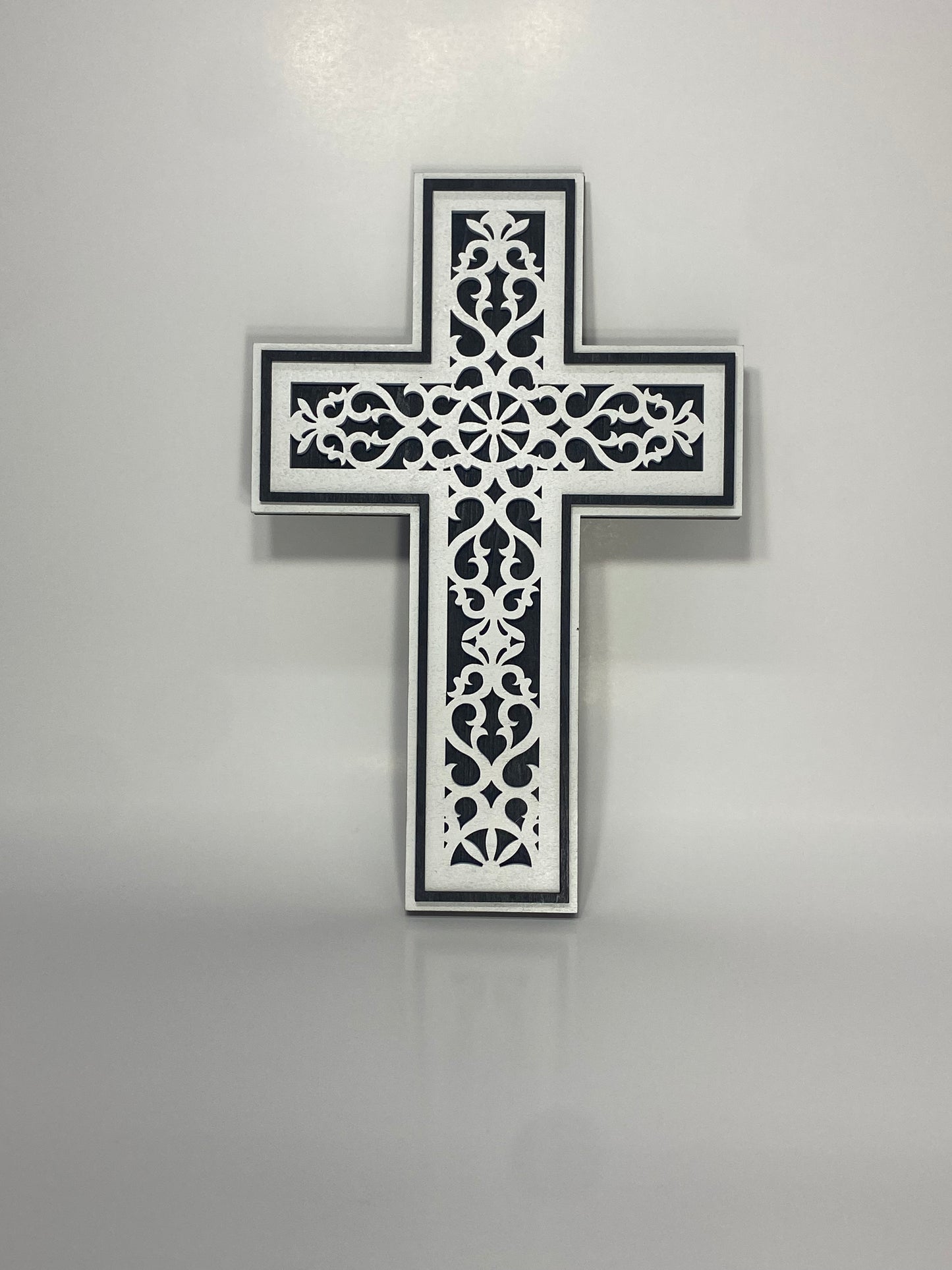 7” Basswood Cross Magnet– Layered Filigree Design